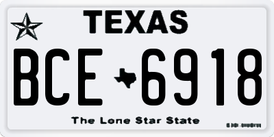 TX license plate BCE6918