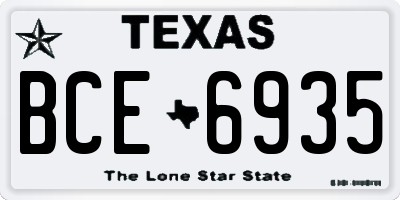 TX license plate BCE6935