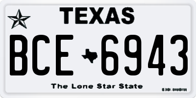 TX license plate BCE6943