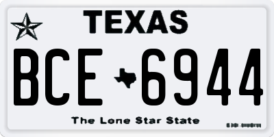 TX license plate BCE6944