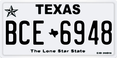 TX license plate BCE6948