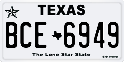TX license plate BCE6949