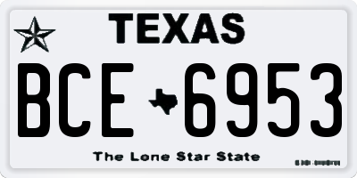 TX license plate BCE6953