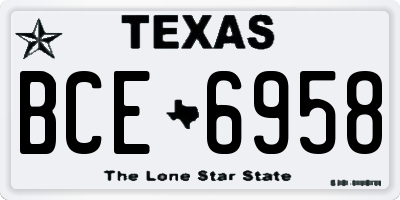 TX license plate BCE6958