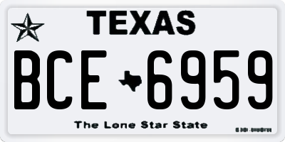 TX license plate BCE6959