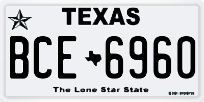TX license plate BCE6960