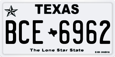 TX license plate BCE6962