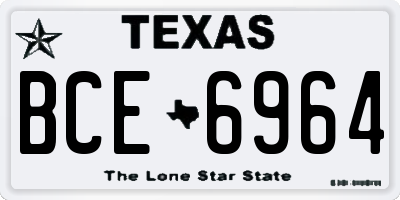 TX license plate BCE6964