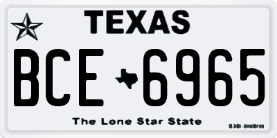 TX license plate BCE6965