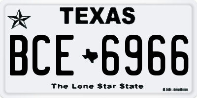 TX license plate BCE6966