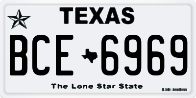 TX license plate BCE6969