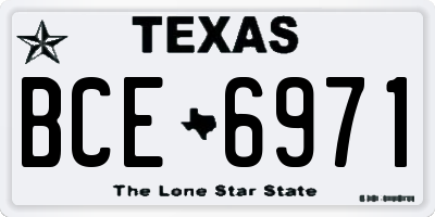 TX license plate BCE6971