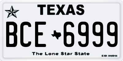 TX license plate BCE6999