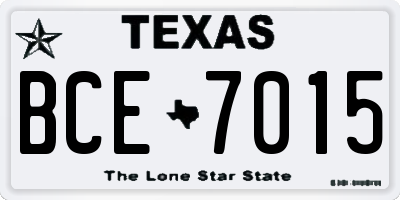 TX license plate BCE7015