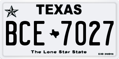 TX license plate BCE7027