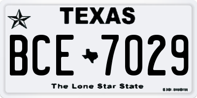 TX license plate BCE7029
