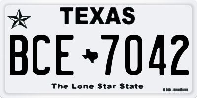 TX license plate BCE7042
