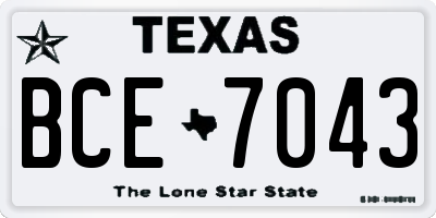 TX license plate BCE7043