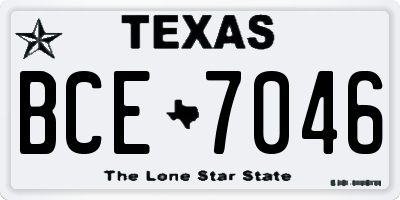 TX license plate BCE7046