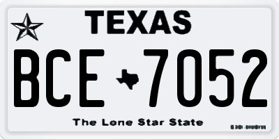 TX license plate BCE7052