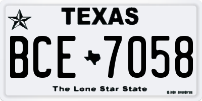 TX license plate BCE7058