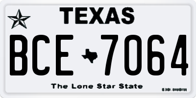 TX license plate BCE7064