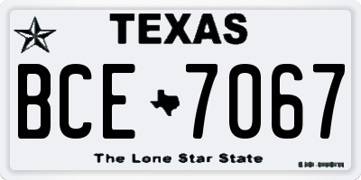 TX license plate BCE7067