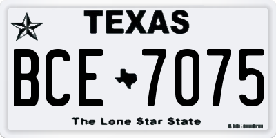 TX license plate BCE7075