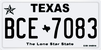 TX license plate BCE7083