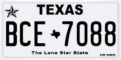 TX license plate BCE7088