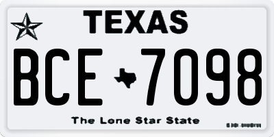 TX license plate BCE7098