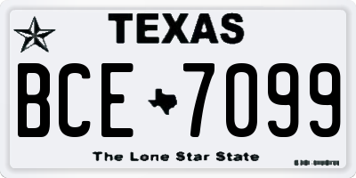 TX license plate BCE7099