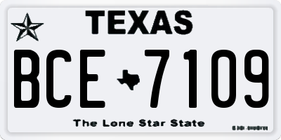 TX license plate BCE7109