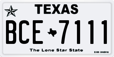 TX license plate BCE7111