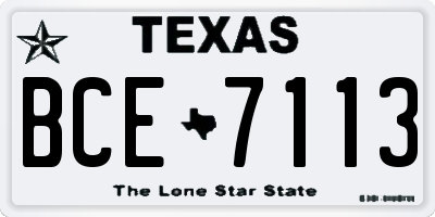 TX license plate BCE7113