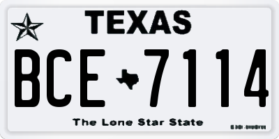 TX license plate BCE7114