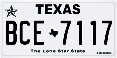 TX license plate BCE7117
