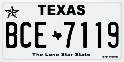 TX license plate BCE7119