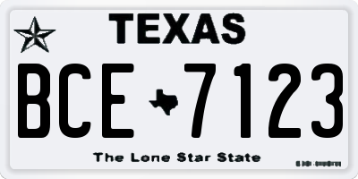 TX license plate BCE7123