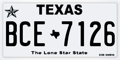 TX license plate BCE7126