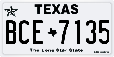 TX license plate BCE7135