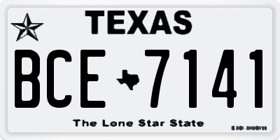 TX license plate BCE7141