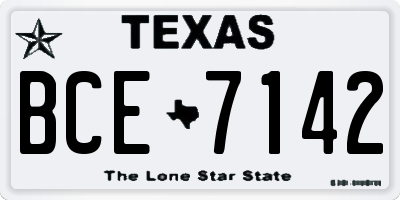 TX license plate BCE7142