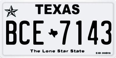 TX license plate BCE7143