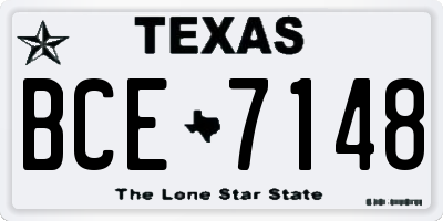TX license plate BCE7148