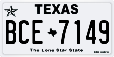 TX license plate BCE7149