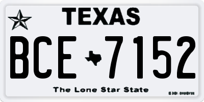 TX license plate BCE7152