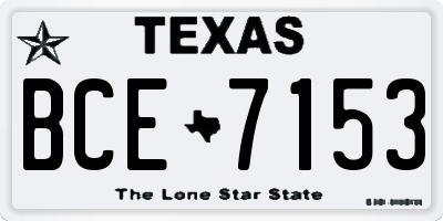 TX license plate BCE7153