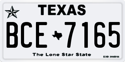 TX license plate BCE7165