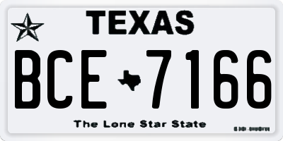 TX license plate BCE7166
